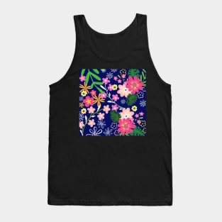 Cherry Blossoms Romance_Navy background Tank Top